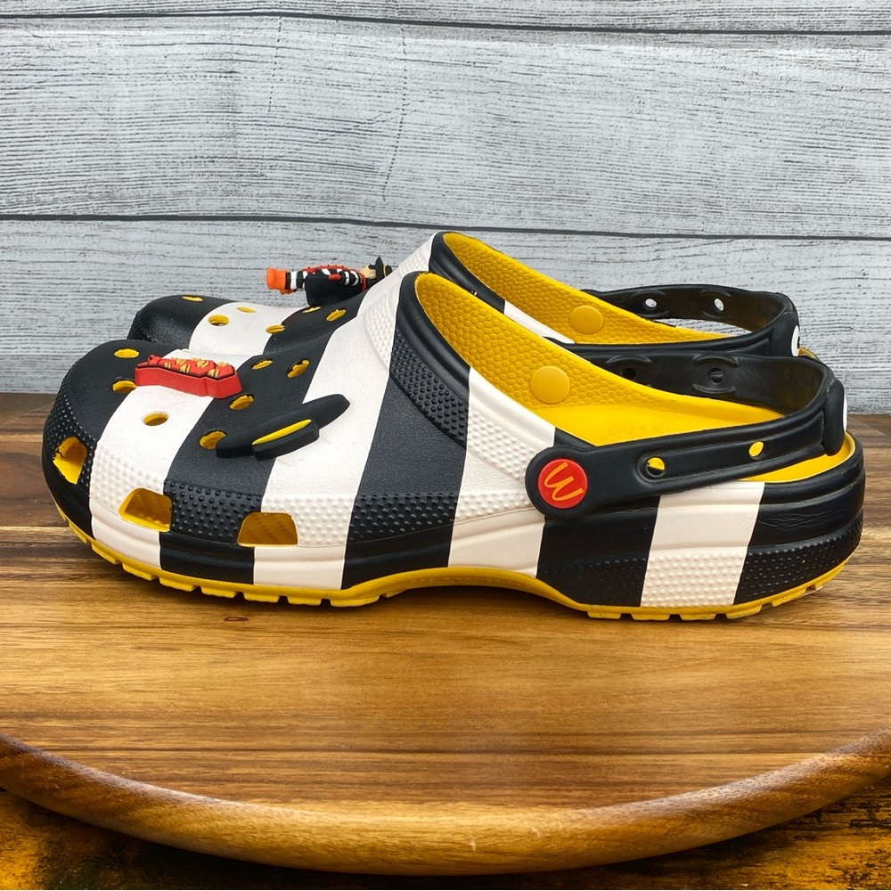 Crocs x McDonald's Hamblurger Classic Clogs Black White Men’s Shoe Size 12